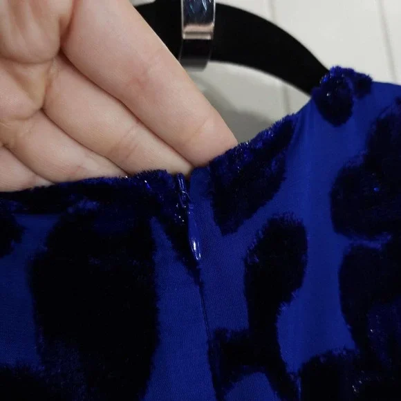 House of Harlow Revolve Womens Dress Ivan Blue Velour Burnout Ruffle Slit Sz XXS - Picture 15 of 15